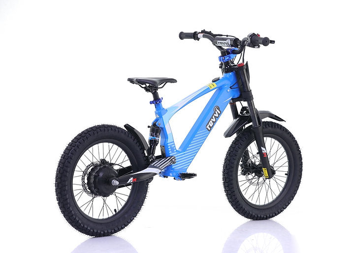 Revvi 18" kids Electric Motor Bike Blue