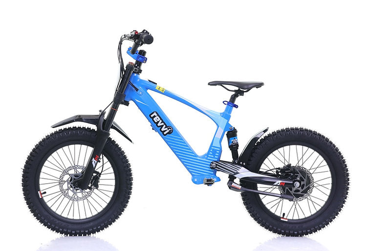 Revvi 18" kids Electric Motor Bike Blue