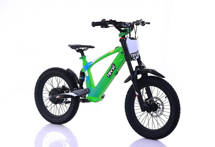 Revvi 18" kids Electric Motor Bike Green