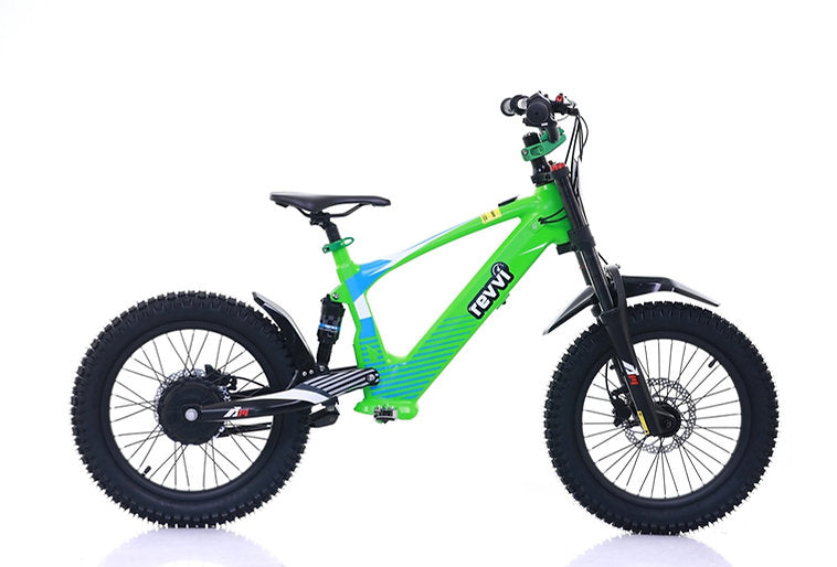 Revvi 18" kids Electric Motor Bike Green