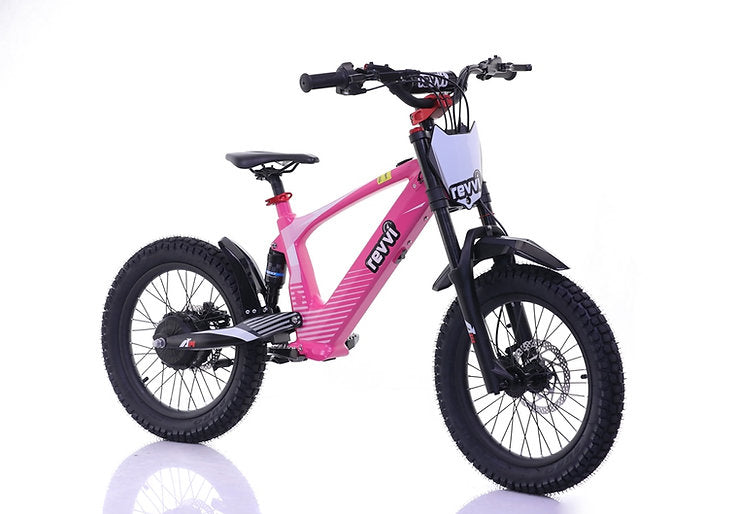 Revvi 18" kids Electric Motor Bike Pink