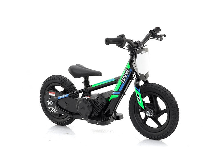 Revvi 12" Kids Electric Balance Bike Green
