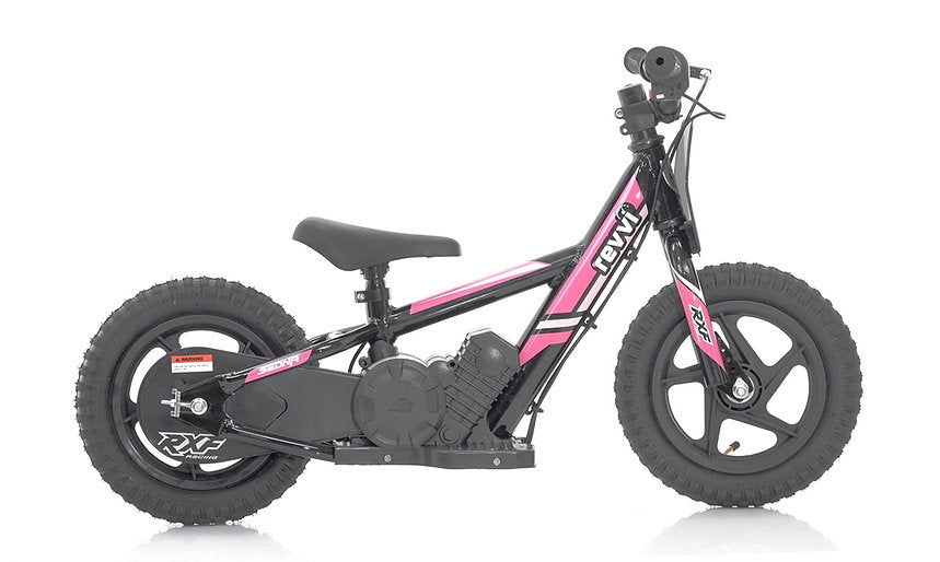 Revvi 12" Kids Electric Balance Bike Pink